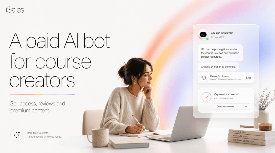Cover Image for A paid AI bot for course creators: selling access, reviews and premium content
