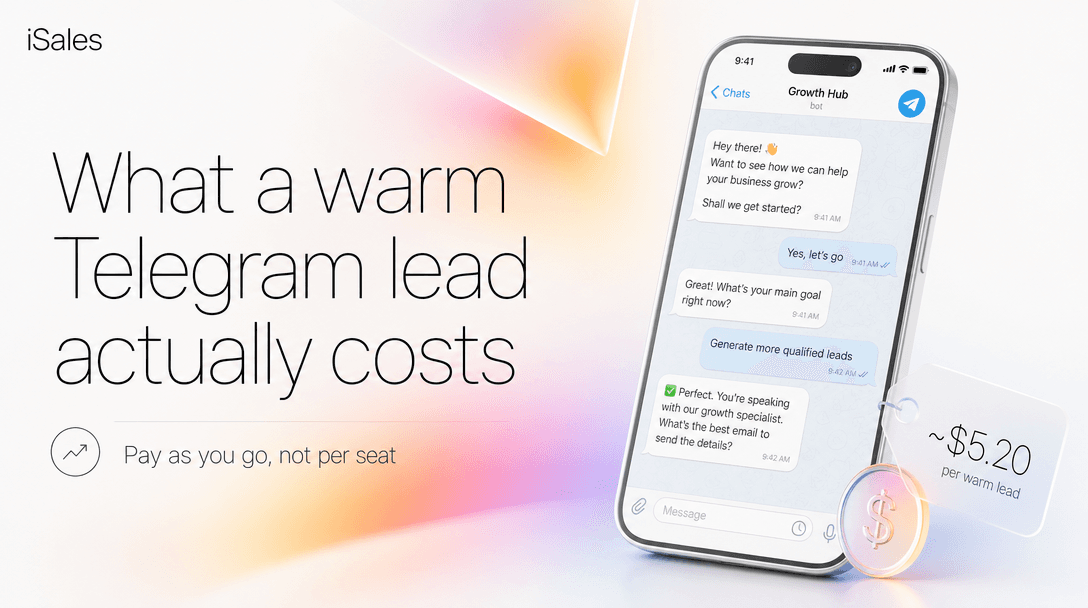 Cover Image for What a warm Telegram lead actually costs: a pay-as-you-go breakdown