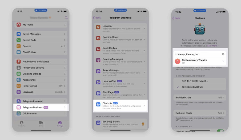 How to connect AI Bot to Telegram Business — image 1